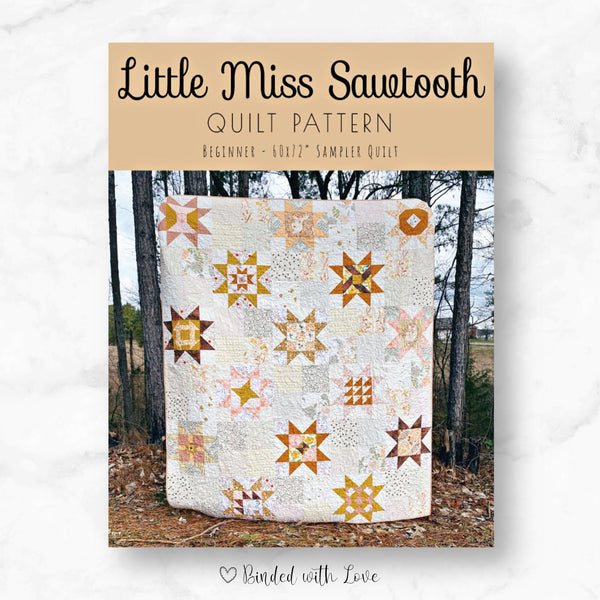 Little Miss Sawtooth by Southern Charm Quilts | Paper Pattern | Sampler Quilt Pattern | Beginner | Throw Quilt Pattern