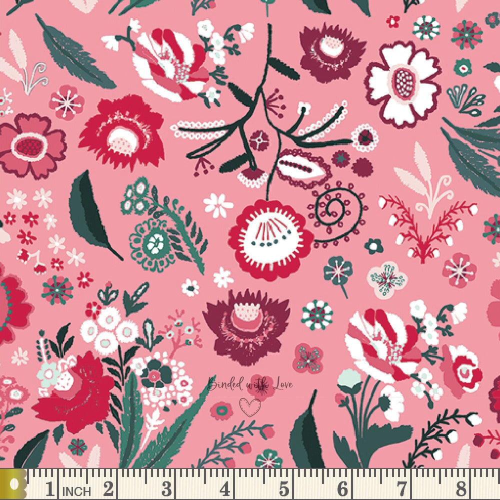 Festive Bouquet WNT12255 | Wintertale by Katarina Roccella | Art Gallery Fabrics | Continuous Yardage | End of Bolt | Destash