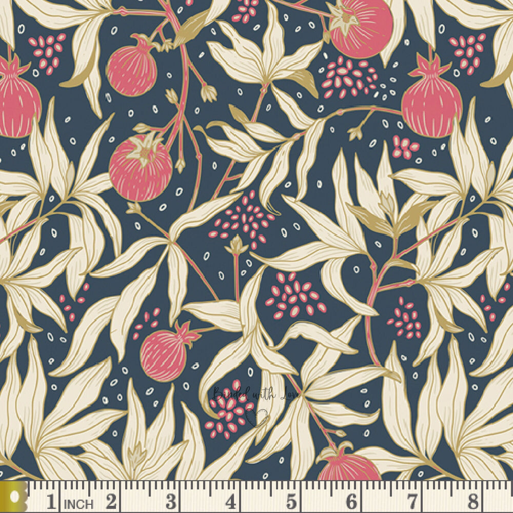 Dancing Pomegranates SPE78306 | Spring Equinox by Katie O'Shea | Art Gallery Fabrics | Continuous Yardage | End of Bolt | Destash