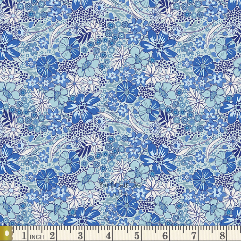 Wild Garden Breeze TBL89502 | True Blue by Maureen Cracknell | Art Gallery Fabrics | Quilting Fabric | Yardage | End of Bolt | Destash