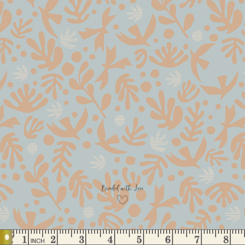 Boho Birds Glacier DUV60205 | Duval by Suzy Quilts | Art Gallery Fabrics | Continuous Yardage | Fat Quarters | Quilting Fabric