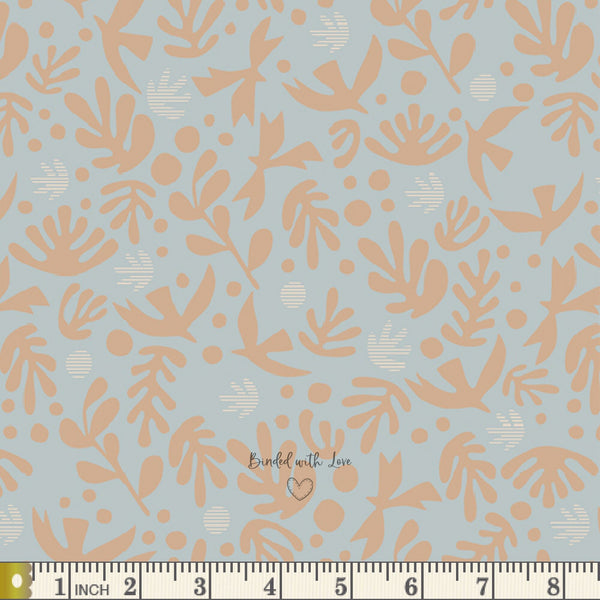 Boho Birds Glacier DUV60205 | Duval by Suzy Quilts | Art Gallery Fabrics | Continuous Yardage | Fat Quarters | Quilting Fabric