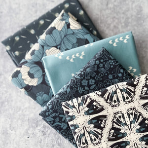 Scout Lake by Ash Cascade | 5 Prints in Blue Colorway | Cotton + Steel | Fat Quarter Bundle | Half Yard Quilting Bundle