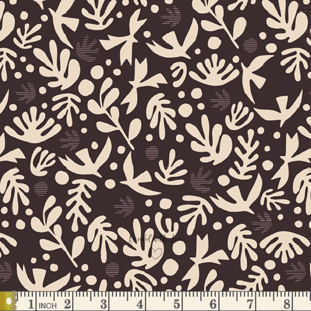 Boho Birds Truffle DUV60305 | Duval by Suzy Quilts | Art Gallery Fabrics | Continuous Yardage | Fat Quarters | Quilting Fabric