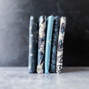 Scout Lake by Ash Cascade | 5 Prints in Blue Colorway | Cotton + Steel | Fat Quarter Bundle | Half Yard Quilting Bundle