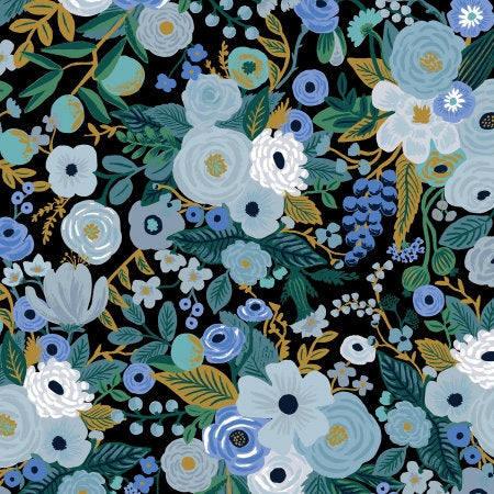 Garden Party Blue RP100-BL5 | Garden Party by Rifle Paper Co | Cotton + Steel | Continuous Yardage | Fat Quarter