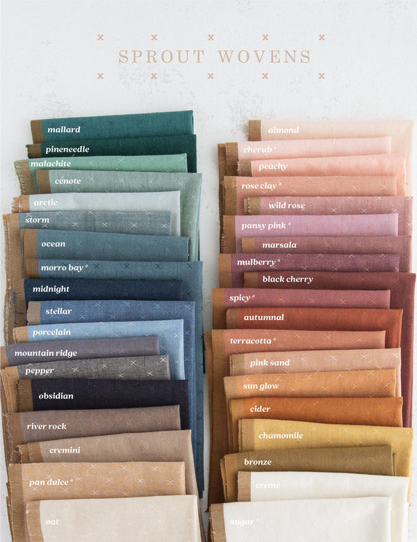 Sugar FSW-00-SUGAR | Sprout Woven by Fableism Supply Co. | Continuous Yardage | Fat Quarter | Cotton Yarn Dyed Wovens