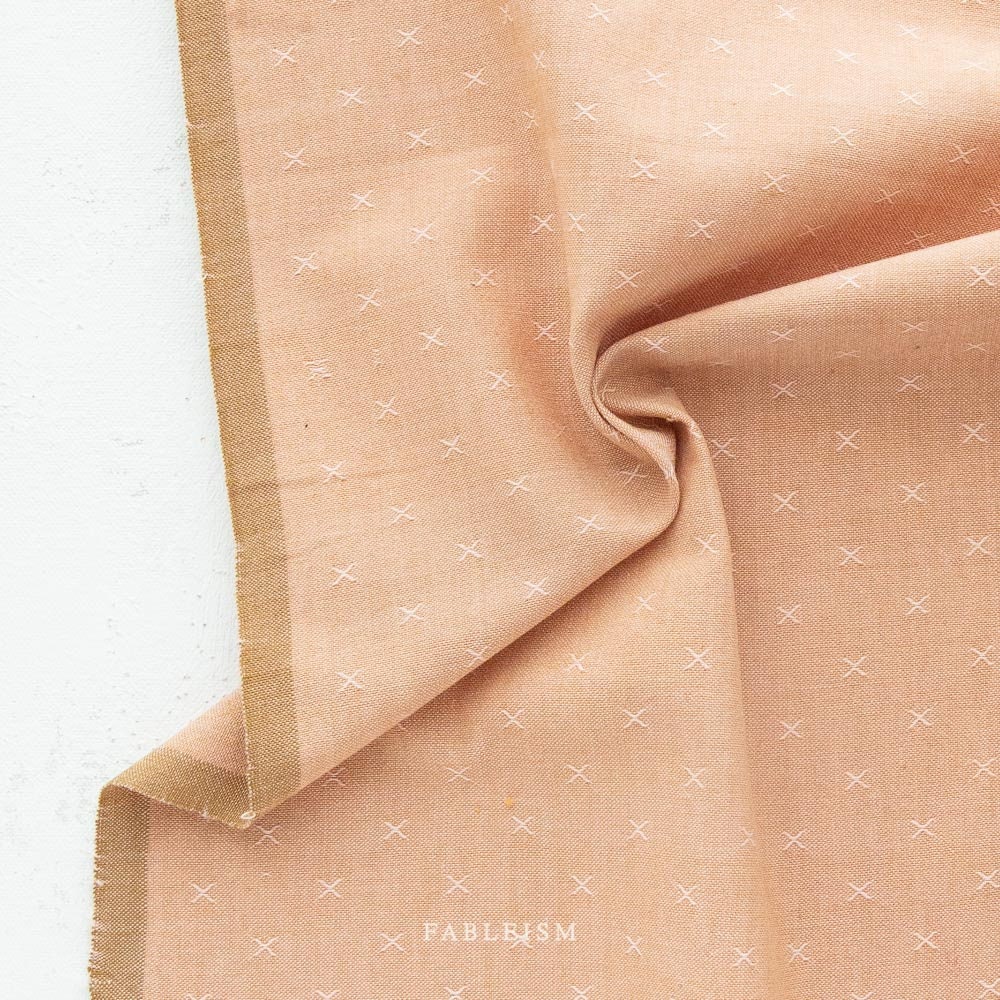 Pink Sand FSW-07-PINK-SAND | Sprout Woven by Fableism Supply Co. | Continuous Yardage | Fat Quarter | Cotton Yarn Dyed Wovens