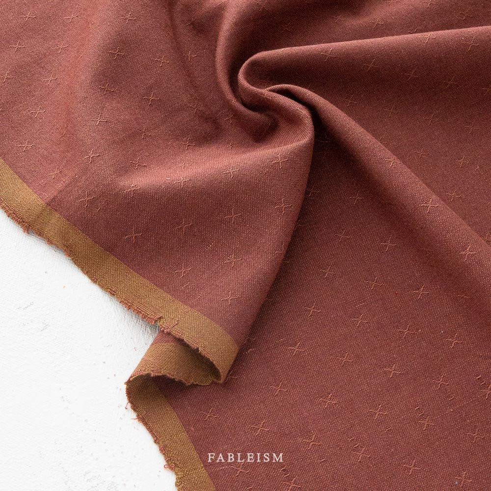 Black Cherry FSW-11-BLACK-CHERRY | Sprout Woven by Fableism Supply Co. | Continuous Yardage | Fat Quarter | Cotton Yarn Dyed Wovens