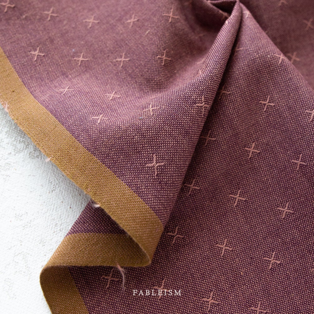 Mulberry FSW-115-MULBERRY | Sprout Woven by Fableism Supply Co. | Continuous Yardage | Fat Quarter | Cotton Yarn Dyed Wovens