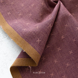 Mulberry FSW-115-MULBERRY | Sprout Woven by Fableism Supply Co. | Continuous Yardage | Fat Quarter | Cotton Yarn Dyed Wovens