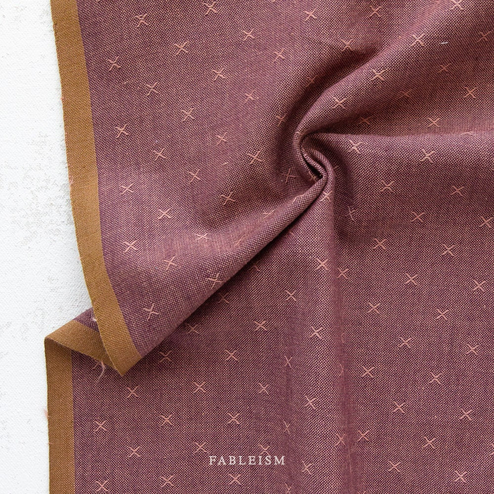 Mulberry FSW-115-MULBERRY | Sprout Woven by Fableism Supply Co. | Continuous Yardage | Fat Quarter | Cotton Yarn Dyed Wovens