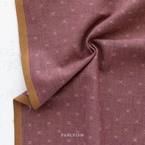 Mulberry FSW-115-MULBERRY | Sprout Woven by Fableism Supply Co. | Continuous Yardage | Fat Quarter | Cotton Yarn Dyed Wovens