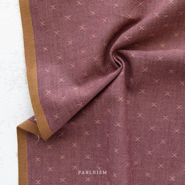 Mulberry FSW-115-MULBERRY | Sprout Woven by Fableism Supply Co. | Continuous Yardage | Fat Quarter | Cotton Yarn Dyed Wovens