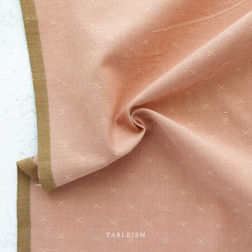 Rose Clay FSW-135-ROSE-CLAY | Sprout Woven by Fableism Supply Co. | Continuous Yardage | Fat Quarter | Cotton Yarn Dyed Wovens