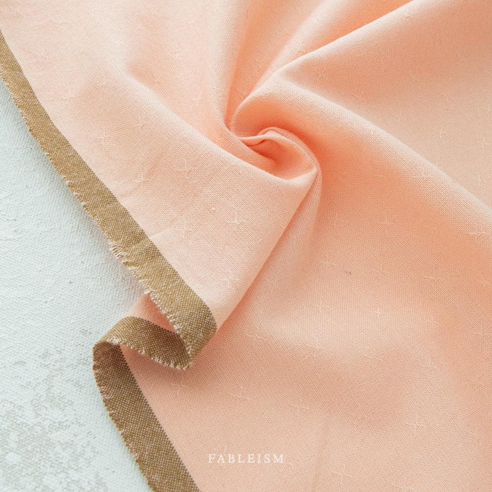 Peachy FSW-14-PEACHY | Sprout Woven by Fableism Supply Co. | Continuous Yardage | Fat Quarter | Cotton Yarn Dyed Wovens