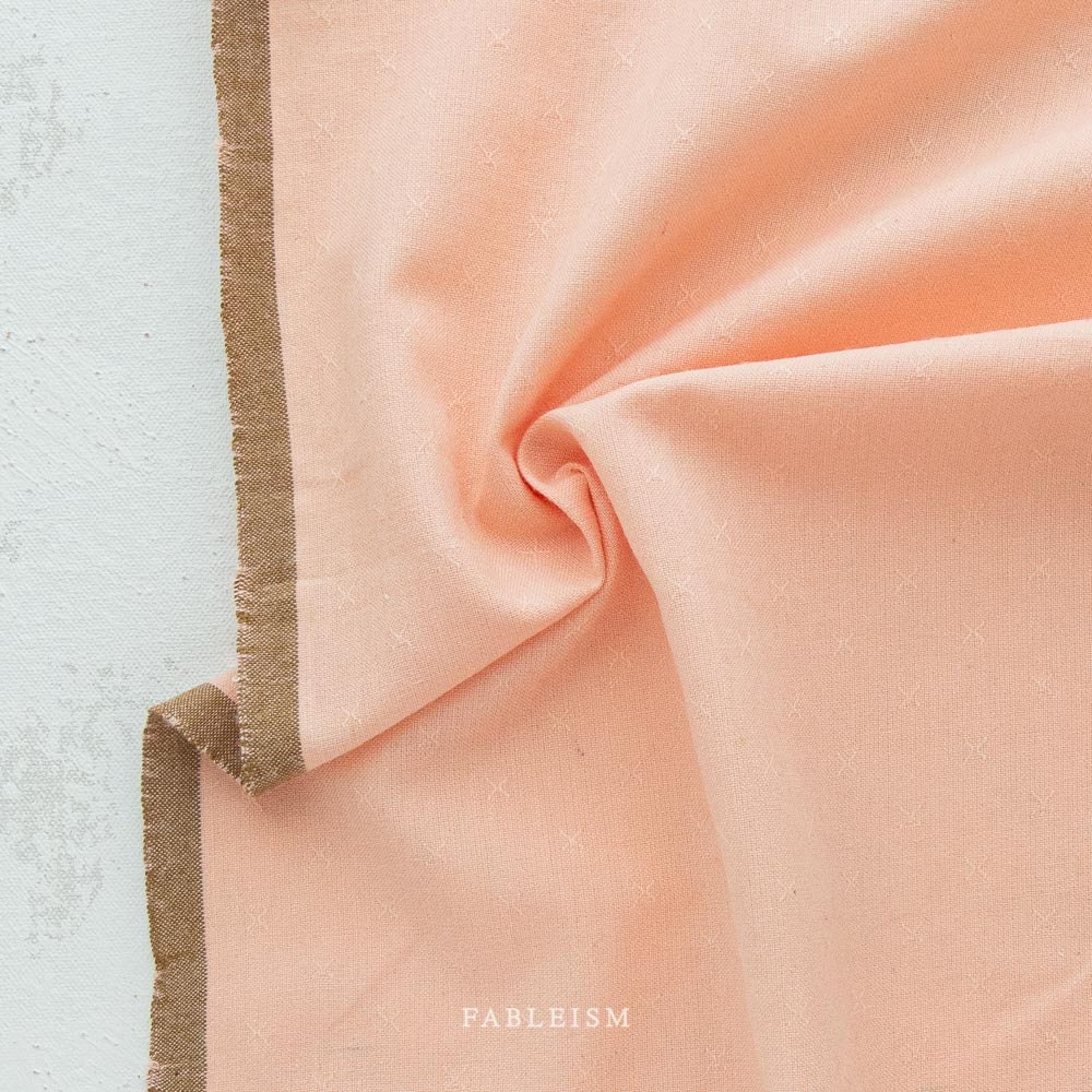 Peachy FSW-14-PEACHY | Sprout Woven by Fableism Supply Co. | Continuous Yardage | Fat Quarter | Cotton Yarn Dyed Wovens