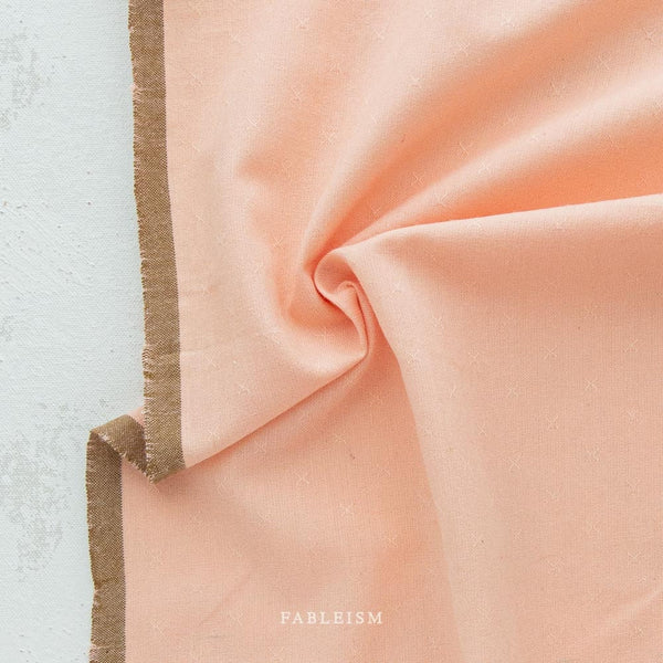 Peachy FSW-14-PEACHY | Sprout Woven by Fableism Supply Co. | Continuous Yardage | Fat Quarter | Cotton Yarn Dyed Wovens