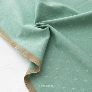 Malachite FSW-18-MALACHITE | Sprout Woven by Fableism Supply Co. | Continuous Yardage | Fat Quarter | Cotton Yarn Dyed Wovens