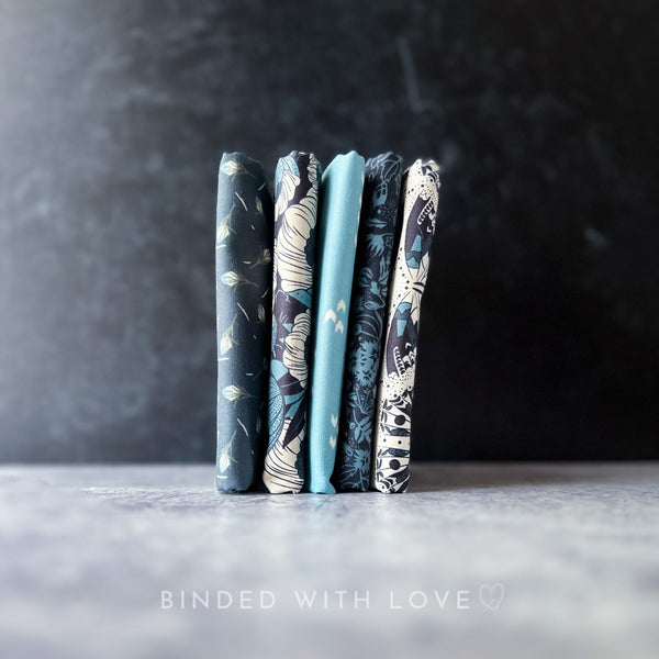 Scout Lake by Ash Cascade | 5 Prints in Blue Colorway | Cotton + Steel | Fat Quarter Bundle | Half Yard Quilting Bundle