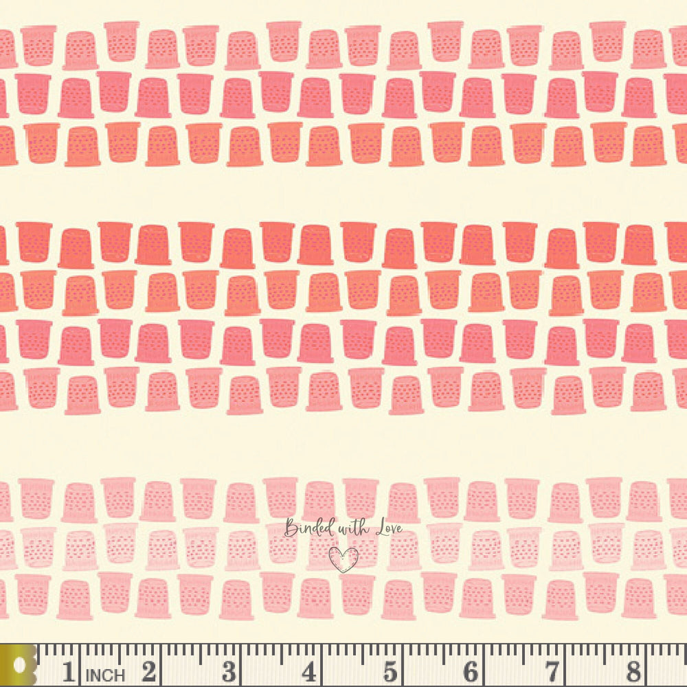 Thimble Lane Coral SEW24905 | #Sew Obsessed by AGF Studio | Art Gallery Fabrics | Quilting Fabric | Continuous Yardage | Fat Quarter