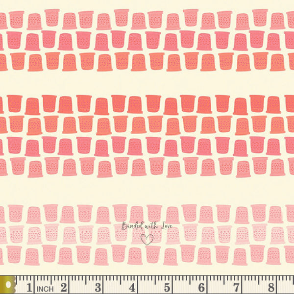 Thimble Lane Coral SEW24905 | #Sew Obsessed by AGF Studio | Art Gallery Fabrics | Quilting Fabric | Continuous Yardage | Fat Quarter