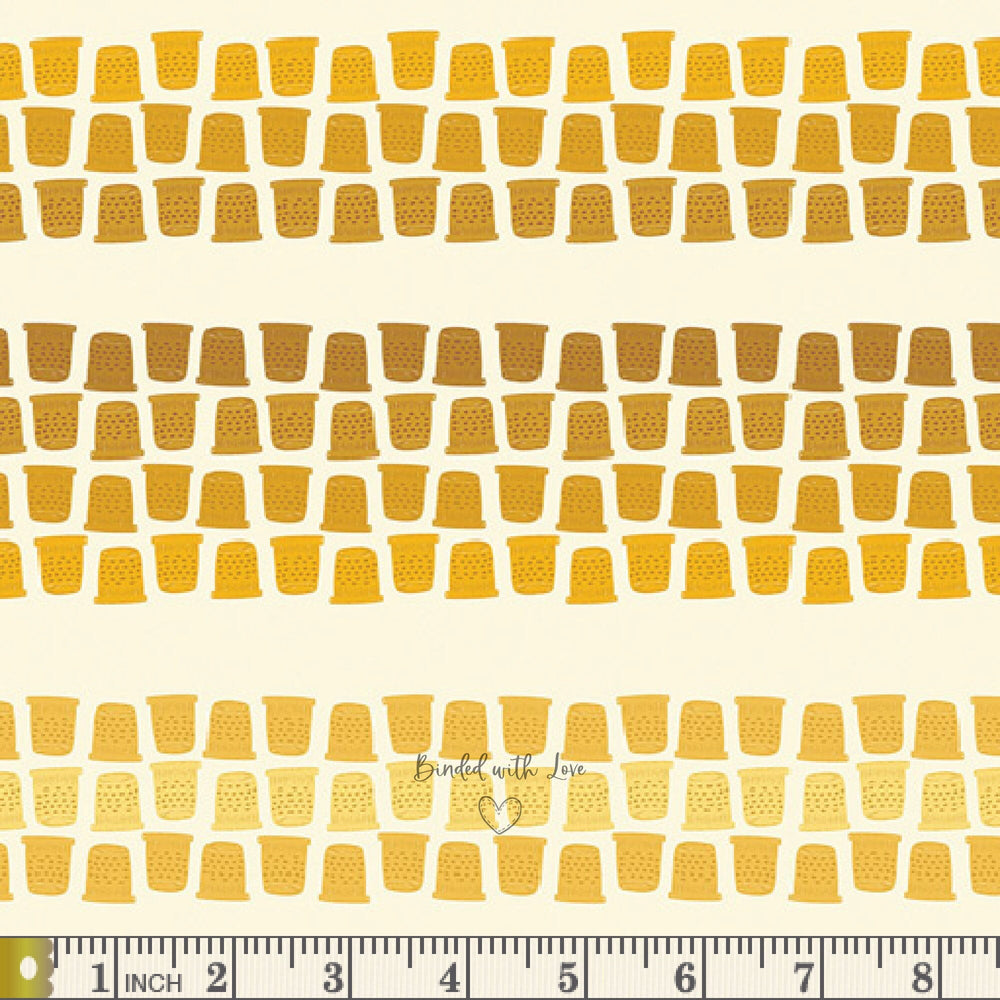 Thimble Lane Gold SEW24912 | #Sew Obsessed by AGF Studio | Art Gallery Fabrics | Quilting Fabric | Continuous Yardage | Fat Quarter