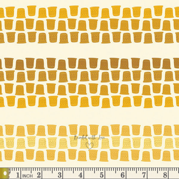 Thimble Lane Gold SEW24912 | #Sew Obsessed by AGF Studio | Art Gallery Fabrics | Quilting Fabric | Continuous Yardage | Fat Quarter