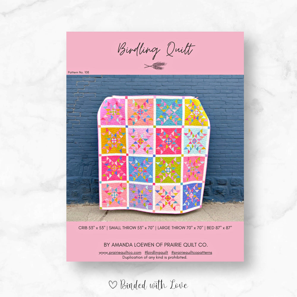Birdling Quilt Pattern by Prairie Quilt Co. | Paper Pattern | Confident Beginner Quilt Pattern | Modern Quilt Pattern