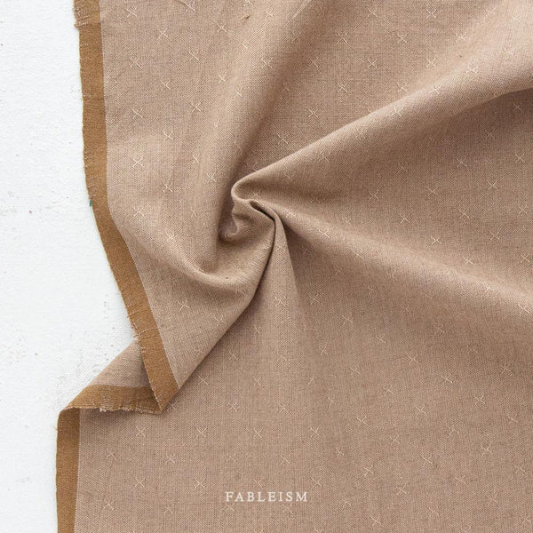 Cremini FSW-03-CREMINI | Sprout Woven by Fableism Supply Co. | Continuous Yardage | Fat Quarter | Cotton Yarn Dyed Wovens