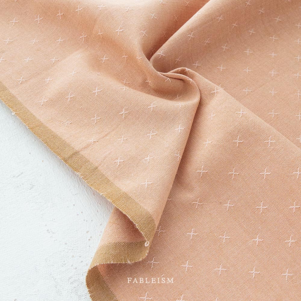 Pink Sand FSW-07-PINK-SAND | Sprout Woven by Fableism Supply Co. | Continuous Yardage | Fat Quarter | Cotton Yarn Dyed Wovens