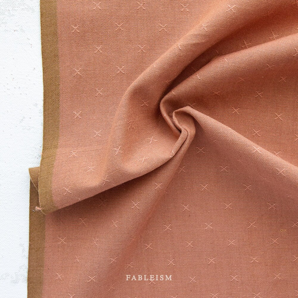 Terracotta FSW-095-TERRACOTTA | Sprout Woven by Fableism Supply Co. | Continuous Yardage | Fat Quarter | Cotton Yarn Dyed Wovens