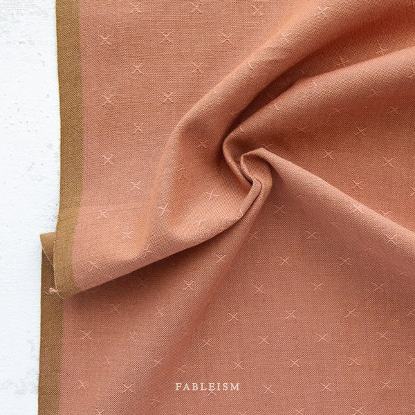 Terracotta FSW-095-TERRACOTTA | Sprout Woven by Fableism Supply Co. | Continuous Yardage | Fat Quarter | Cotton Yarn Dyed Wovens