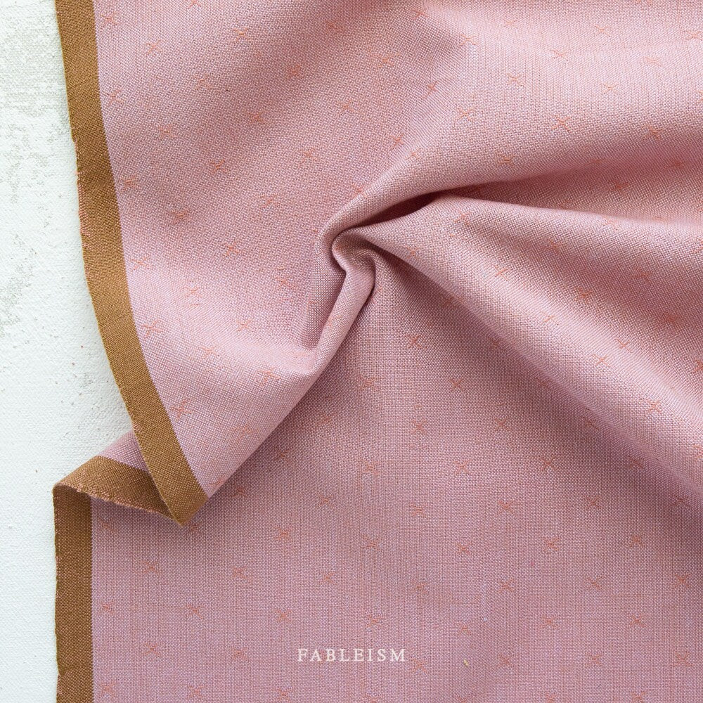 Pansy Pink FSW-125-PANSY-PINK | Sprout Woven by Fableism Supply Co. | Continuous Yardage | Fat Quarter | Cotton Yarn Dyed Wovens