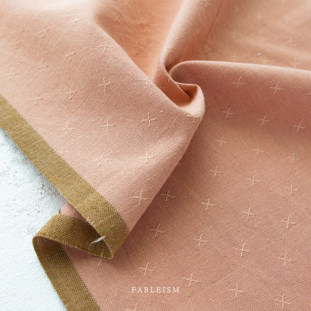 Rose Clay FSW-135-ROSE-CLAY | Sprout Woven by Fableism Supply Co. | Continuous Yardage | Fat Quarter | Cotton Yarn Dyed Wovens