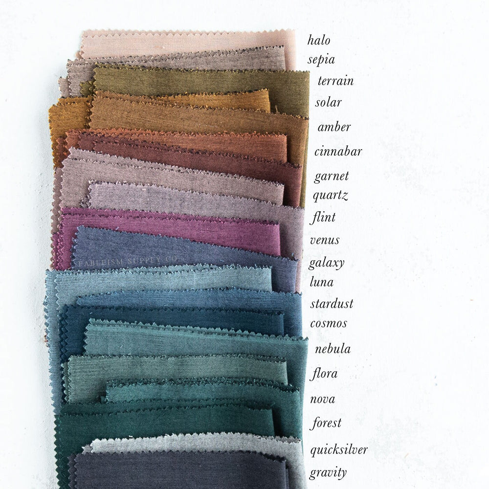 Amber ECW-NOC-06-AMBER | Everyday Chambray Nocturne by Fableism Supply Co. | Continuous Yardage | Fat Quarter | Cotton Yarn Dyed Wovens