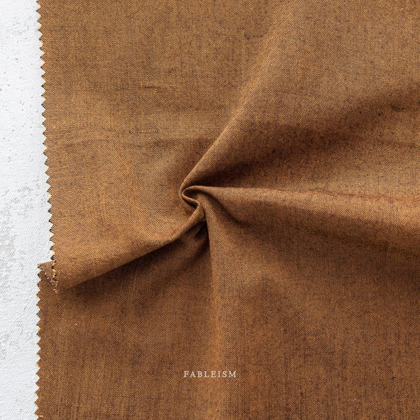 Amber ECW-NOC-06-AMBER | Everyday Chambray Nocturne by Fableism Supply Co. | Continuous Yardage | Fat Quarter | Cotton Yarn Dyed Wovens