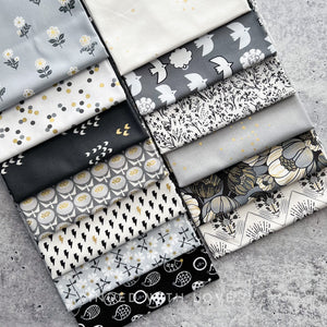Early Twilight Collaborative Collection | 13 Metallic Prints | Cotton + Steel | Quilting Bundle | January Toad Spo