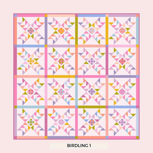 Birdling Quilt Pattern by Prairie Quilt Co. | Paper Pattern | Confident Beginner Quilt Pattern | Modern Quilt Pattern