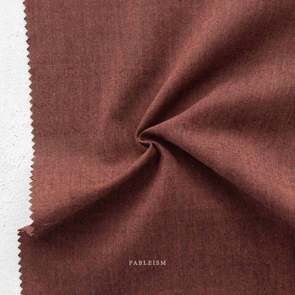 Garnet ECW-NOC-07-GARNET | Everyday Chambray Nocturne by Fableism Supply Co. | Continuous Yardage | Fat Quarter | Cotton Yarn Dyed Wovens
