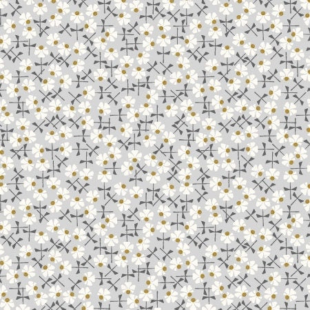 Flowery Gray Tint Metallic LV805-GT4M | Early Twilight Collaborative by Cotton + Steel | Continuous Yardage | Fat Quarter | Quilting