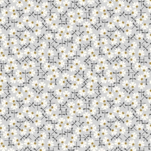 Flowery Gray Tint Metallic LV805-GT4M | Early Twilight Collaborative by Cotton + Steel | Continuous Yardage | Fat Quarter | Quilting