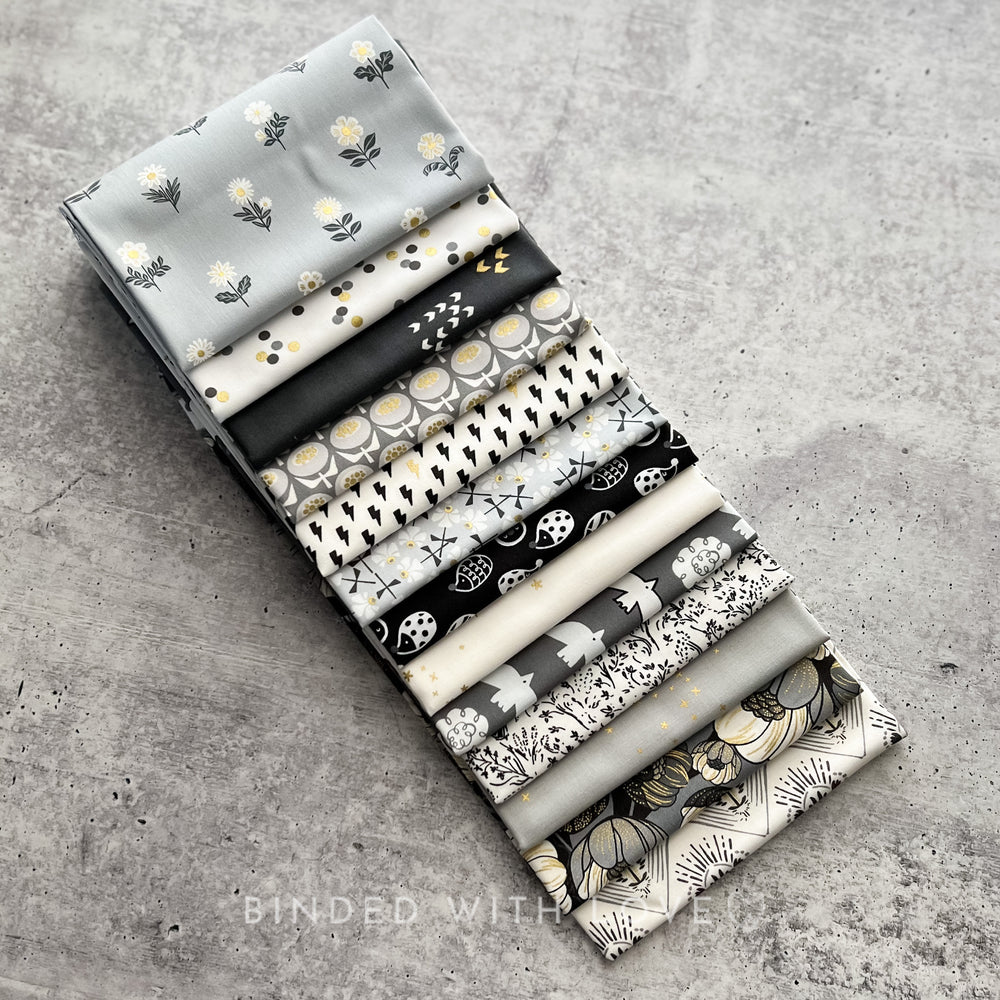 Early Twilight Collaborative Collection | 13 Metallic Prints | Cotton + Steel | Quilting Bundle | January Toad Spo