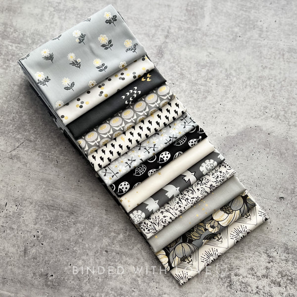 Early Twilight Collaborative Collection | 13 Metallic Prints | Cotton + Steel | Quilting Bundle | January Toad Spo