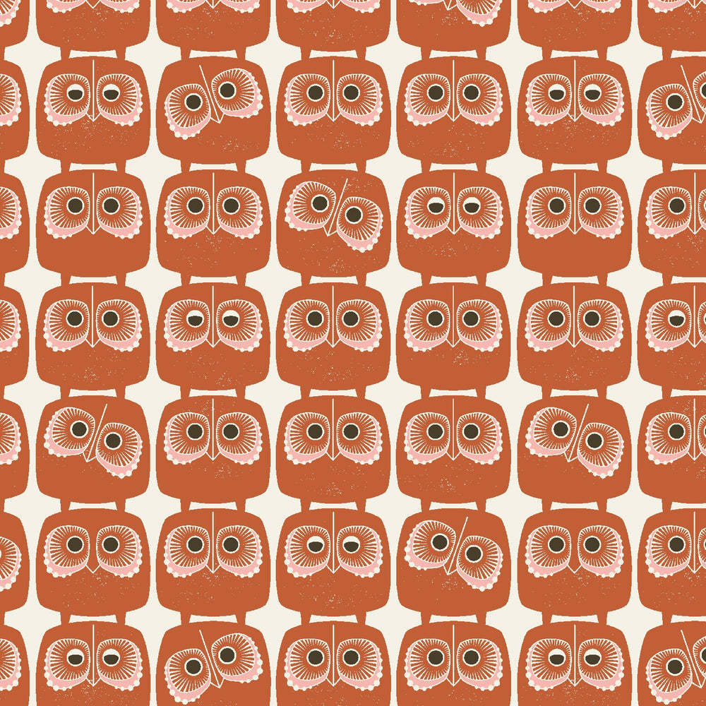 Nosey Owl Copper LV801-CO2 | Sweet Floral Scent by Loes van Oosten | Cotton + Steel | Continuous Yardage | Fat Quarter