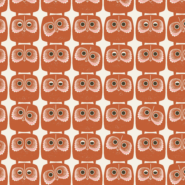 Nosey Owl Copper LV801-CO2 | Sweet Floral Scent by Loes van Oosten | Cotton + Steel | Continuous Yardage | Fat Quarter