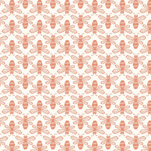 Bee Coral LV802-CO2 | Sweet Floral Scent by Loes van Oosten | Cotton + Steel | Continuous Yardage | Fat Quarter