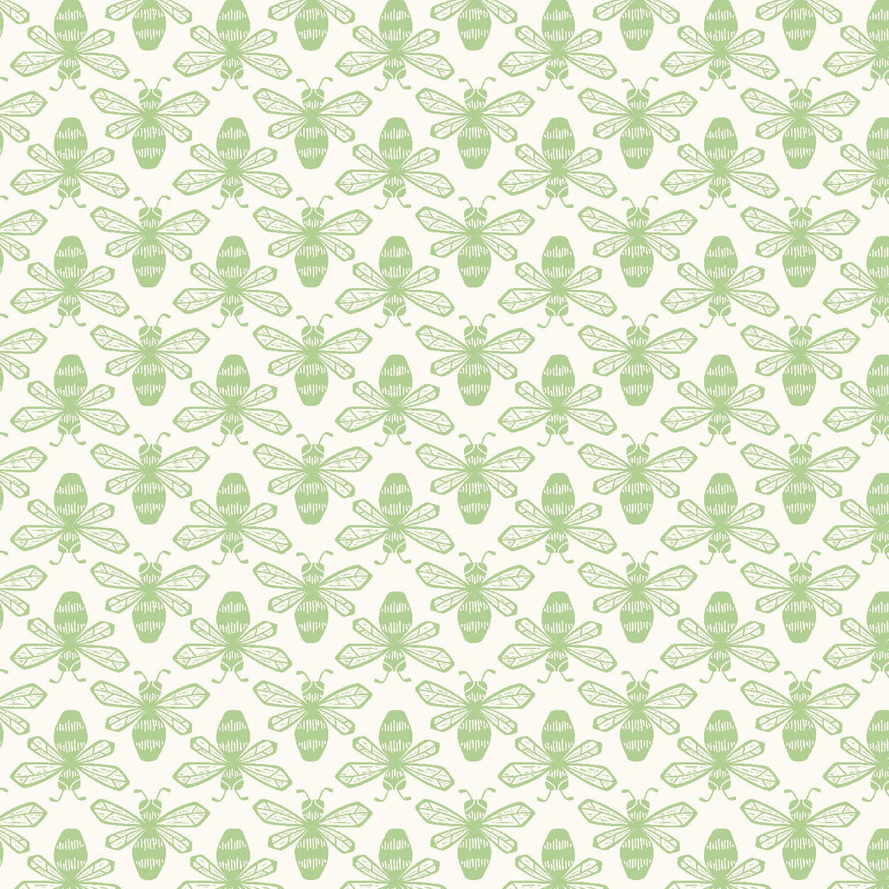 Bee Green LV802-GR1 | Sweet Floral Scent by Loes van Oosten | Cotton + Steel | Continuous Yardage | Fat Quarter