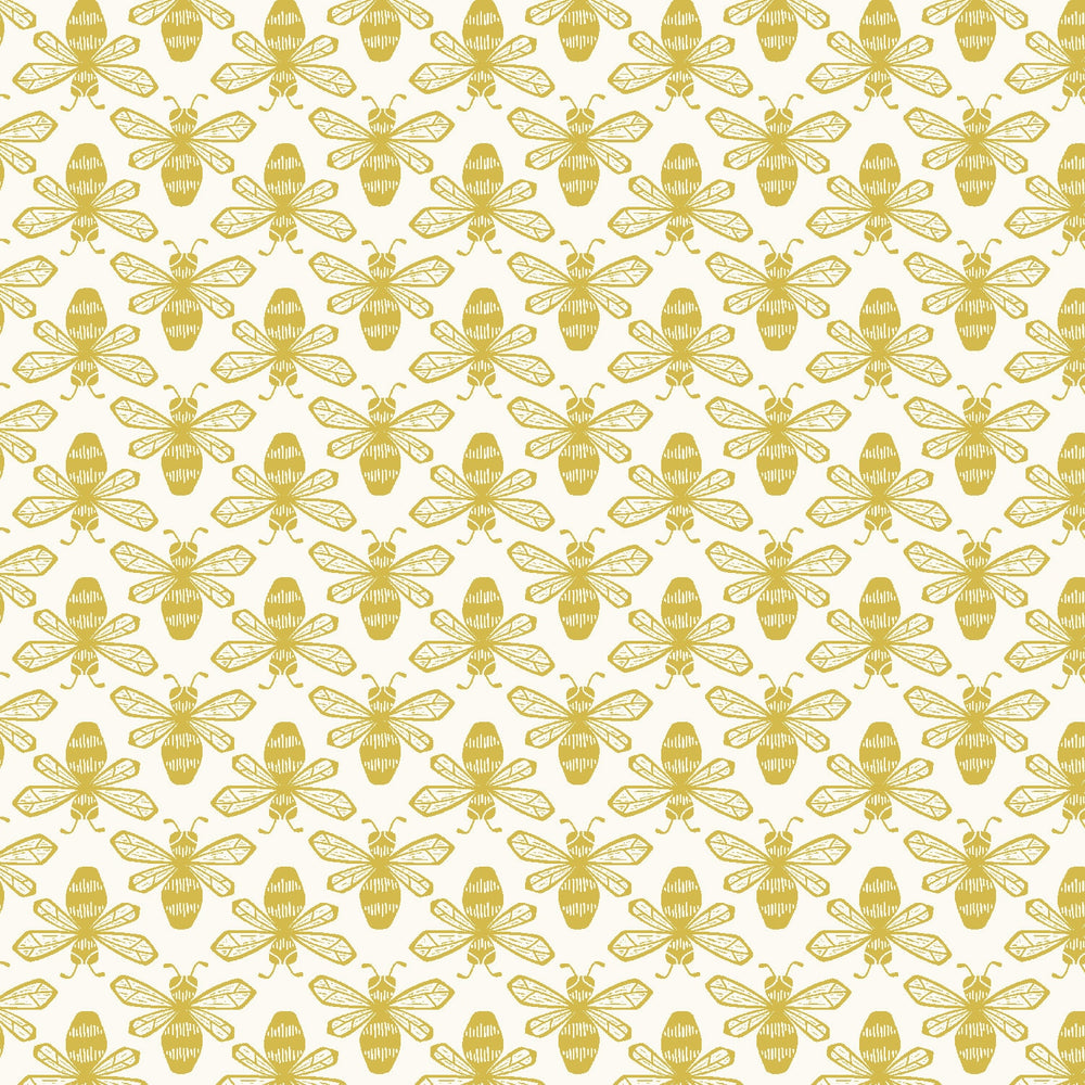 Bee Yellow LV802-YE3 | Sweet Floral Scent by Loes van Oosten | Cotton + Steel | Continuous Yardage | Fat Quarter
