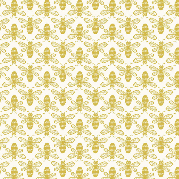 Bee Yellow LV802-YE3 | Sweet Floral Scent by Loes van Oosten | Cotton + Steel | Continuous Yardage | Fat Quarter